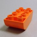 6005013【Orange】デュプロ 2x4逆ダブルカーブブリック 1個