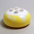 4648238【Bright Light Yellow＋White】デュプロ 4x4半球ブリック 1個