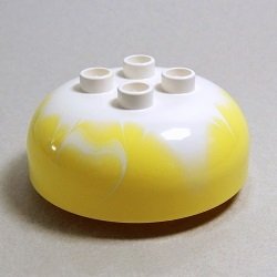 画像1: 4648238【Bright Light Yellow＋White】デュプロ 4x4半球ブリック 1個