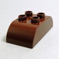 4644207【Reddish Brown】デュプロ 2x4ダブルカーブブリック 1個