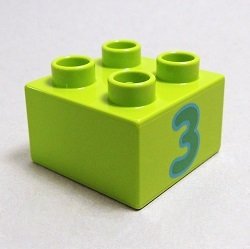 画像1: 6056492【Lime】デュプロ 2x2ブリック(数字の3) 1個