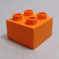 4159527【Orange】デュプロ 2x2ブリック 1個