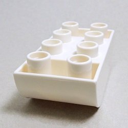 画像1: 4644208【White】デュプロ 2x4逆ダブルカーブブリック 1個