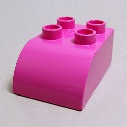 画像1: 6005014【Dark Pink】デュプロ 2x3カーブブリック 1個