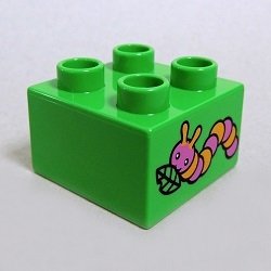 画像1: 6060964【Bright Green】デュプロ 2x2ブリック(イモムシ) 1個