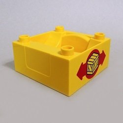 画像1: 6034262【Yellow】デュプロ 4x4x1.5座席付きボックス(貨物のマーク) 1個