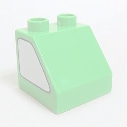 画像1: 6025187【Bright Green】デュプロ 2x2x1.5スロープ(窓,両面プリント) 1個