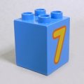 6018433【Medium Blue】デュプロ 2x2x2ブリック(数字の7) 1個