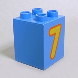 画像1: 6018433【Medium Blue】デュプロ 2x2x2ブリック(数字の7) 1個