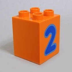 画像1: 6024038【Orange】デュプロ 2x2x2ブリック(数字の2-その1) 1個