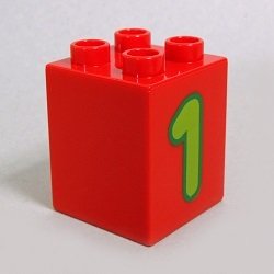 画像1: 6018428【Red】デュプロ 2x2x2ブリック(数字の1-その1) 1個