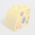 6056625【Yellow】デュプロ 2x3x2カーブブリック(かお,キリン,両面プリント) 1個