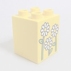 画像1: 6138110【Yellow】デュプロ 2x2x2ブリック(花) 1個