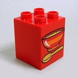 画像1: 6099618【Red】デュプロ 2x2x2ブリック(ごはん) 1個