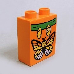 画像1: 6136448【Orange】デュプロ 1x2x2ブリック(チョウ) 1個