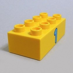 画像1: 6139019【Yellow】デュプロ 2x4ブリック(数字の1) 1個