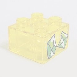 画像1: 6137852【Trans-Yellow】デュプロ 2x2ブリック(クリスタル) 1個