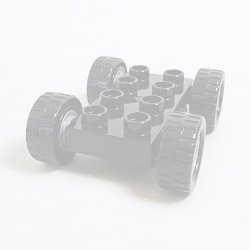 画像1: 6048910【Black】デュプロ 2x4カーベース(Flat Silver Wheels) 1個