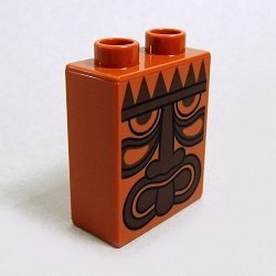 画像1: 6032679【Dark Orange】デュプロ 1x2x2ブリック(顔の彫刻) 1個