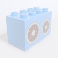 4505671【Medium Blue】デュプロ 2x4x2ブリック(〇が2つ) 1個