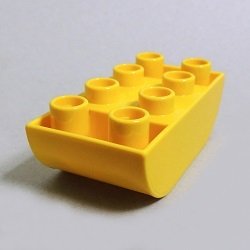 画像1: 6171865【Yellow】デュプロ 2x4逆ダブルカーブブリック 1個