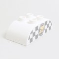 6186705【White】デュプロ 2x4ダブルカーブブリック(モノクロチェッカーに28) 1個