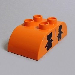 画像1: 6186583【Orange】デュプロ 2x4ダブルカーブブリック(女|男) 1個