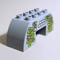 6212891【Light Bluish Gray】デュプロ 2x6x2ダブルカーブブリック(2x2Cutout,壁に植物) 1個