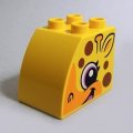 6213486【Yellow】デュプロ 2x3x2カーブブリック(かお,キリン,両面プリント) 1個