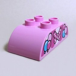 画像1: 6226633【Bright Pink】デュプロ 2x4ダブルカーブブリック(リボンと風船) 1個 