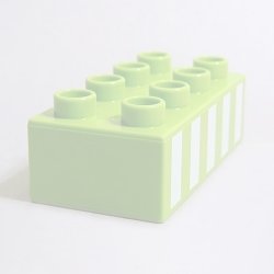 画像1: 6225462【Lime】デュプロ 2x4ブリック(ストライプ) 1個