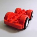 6217782【Red】デュプロ 2x6カーベース(White Wheels) 1個