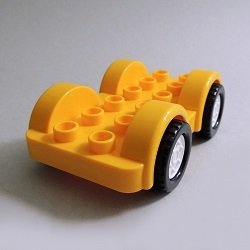 画像1: 6249897【Bright Light Orange】デュプロ 2x6カーベース(White Wheels) 1個