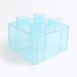 画像1: 6257958【Trans-Light Blue】デュプロ 2x2ブリック(ラメ) 1個