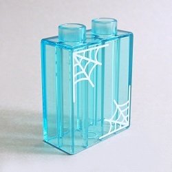 画像1: 6212933【Trans-Light Blue】デュプロ 1x2x2ブリック(クモの巣) 1個