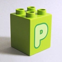 画像1: 6286327【Lime】デュプロ 2x2x2ブリック(P) 1個