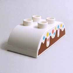 画像1: 6286270【White】デュプロ 2x4ダブルカーブブリック(ケーキ) 1個