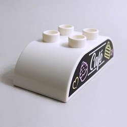 画像1: 6296226【White】デュプロ 2x4ダブルカーブブリック(Cafe) 1個