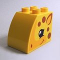 6330507【Yellow】デュプロ 2x3x2カーブブリック(かお,キリン,両面プリント) 1個