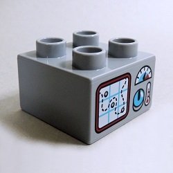 画像1: 6340638【Light Bluish Gray】デュプロ 2x2ブリック(機械) 1個