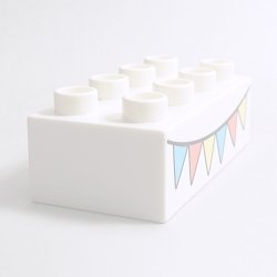 画像1: 6330484【White】デュプロ 2x4ブリック(ペナントバナー) 1個