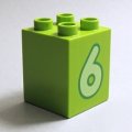 6340357【Lime】デュプロ 2x2x2ブリック(数字の6) 1個