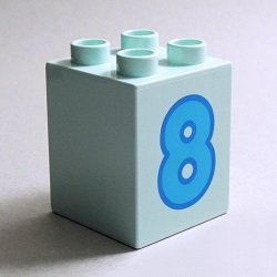 画像1: 6340359【Light Aqua】デュプロ 2x2x2ブリック(数字の8) 1個