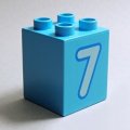 6340358【Medium Azure】デュプロ 2x2x2ブリック(数字の7-その2) 1個