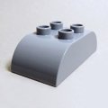 わけあり 6185036【Light Bluish Gray】デュプロ 2x4ダブルカーブブリック 1個