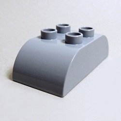 画像1: わけあり 6185036【Light Bluish Gray】デュプロ 2x4ダブルカーブブリック 1個