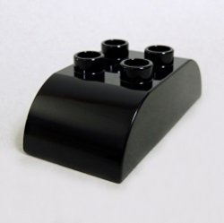 画像1: わけあり 6070778【Black】デュプロ 2x4ダブル・カーブブリック 1個