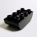 わけあり 6171860【Black】デュプロ 2x4逆ダブルカーブブリック 1個