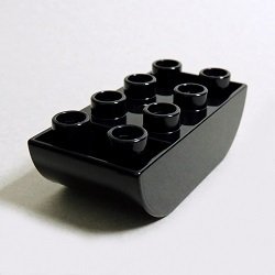 画像1: わけあり 6171860【Black】デュプロ 2x4逆ダブルカーブブリック 1個