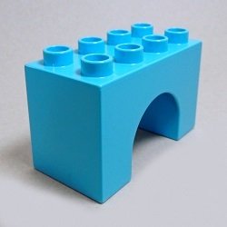 画像1: わけあり 6027597【Medium Azure】デュプロ 2x4x2アーチブリック 1個